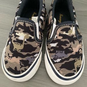 Boys toddler size 7 AND toddler size 9 Dino camo sneaker slides